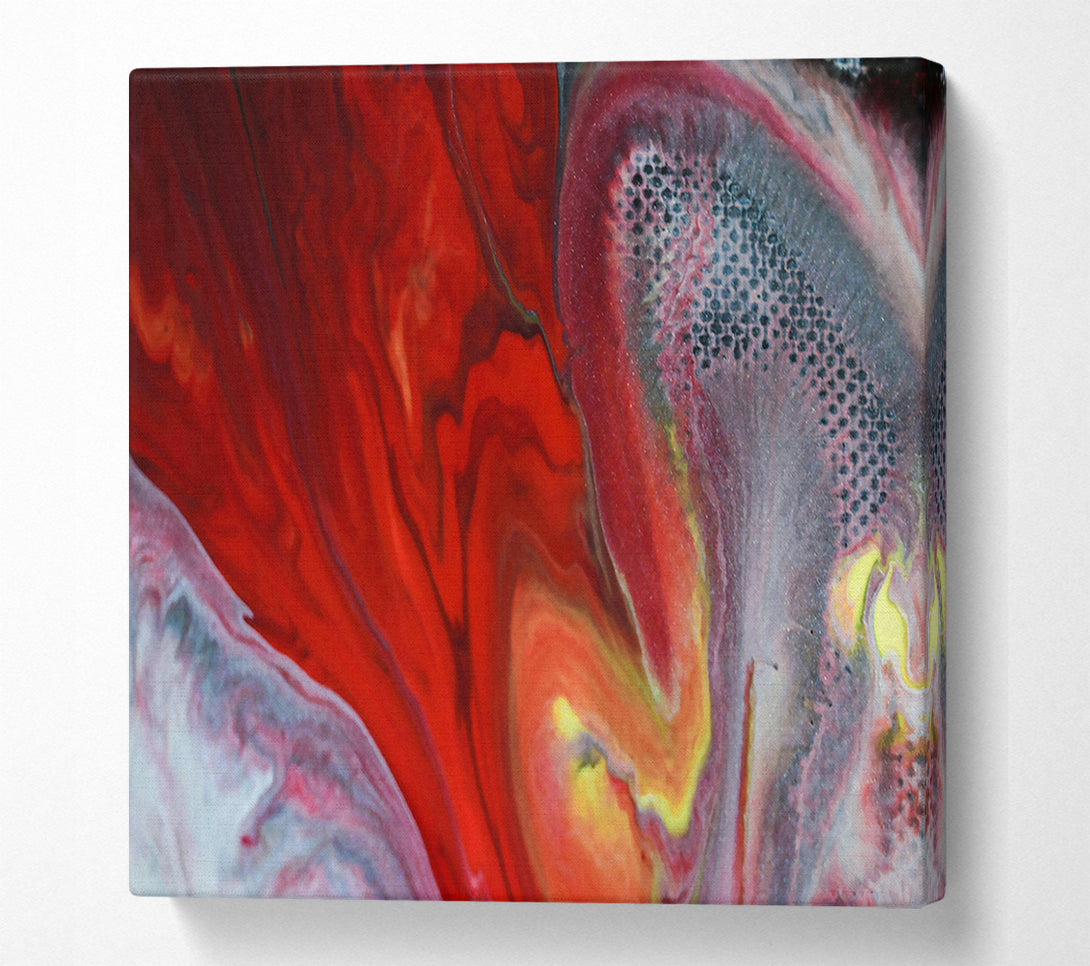  A Canvas Print of Crimson Swirls And Splashes Canvas Art