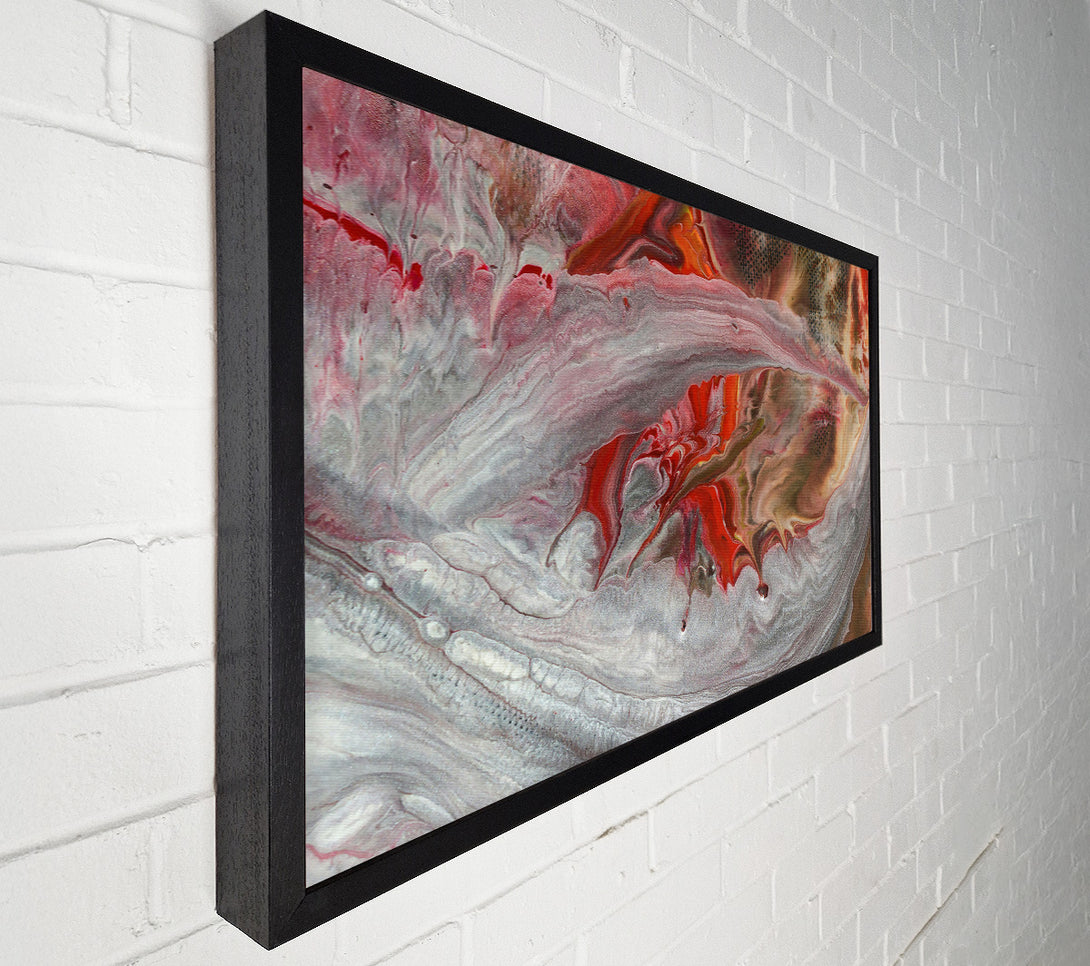 A Canvas Print of Silver And Crimson Swirl Canvas Art