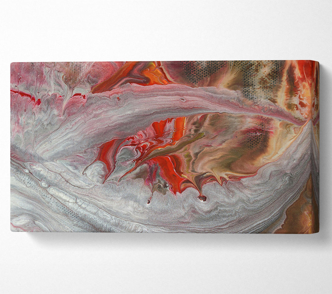  A Canvas Print of Silver And Crimson Swirl Canvas Art