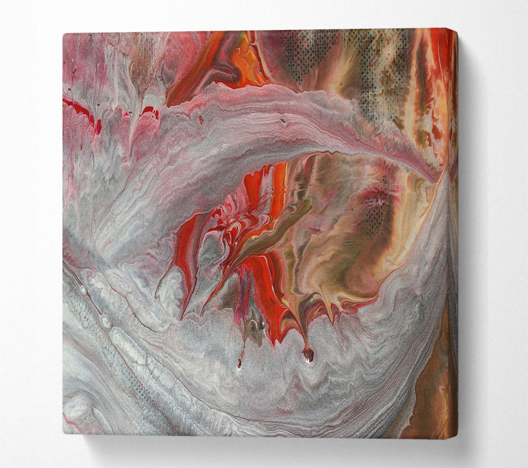  A Canvas Print of Silver And Crimson Swirl Canvas Art