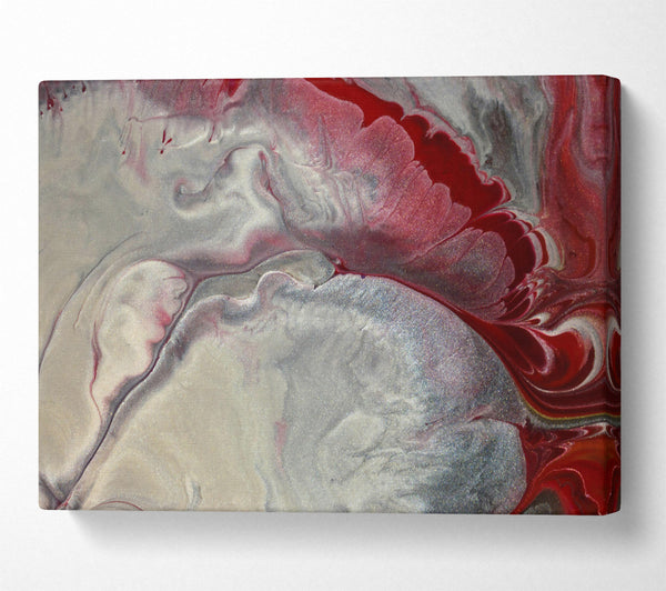  A Canvas Print of Crimson Silver Swirls Canvas Wall Art