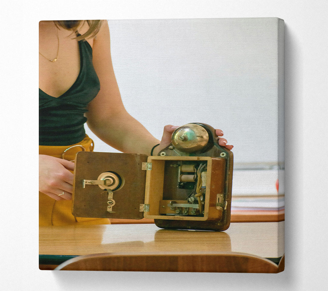  A Canvas Print of Brass Bell Interior Canvas Wall Art