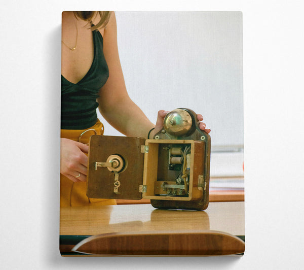  A Canvas Print of Brass Bell Interior Canvas Wall Art