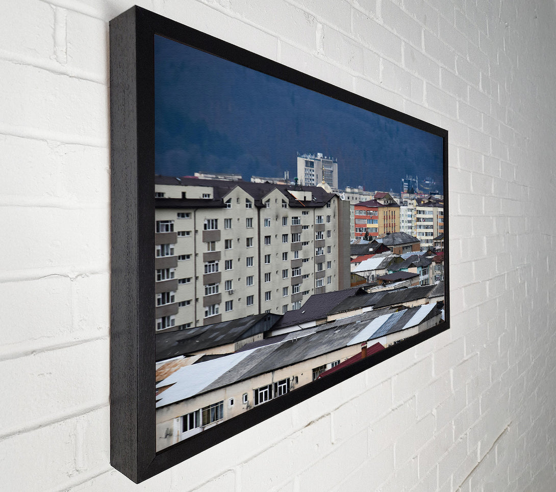  A Canvas Print of Grey Cityscape Skyline Canvas Print