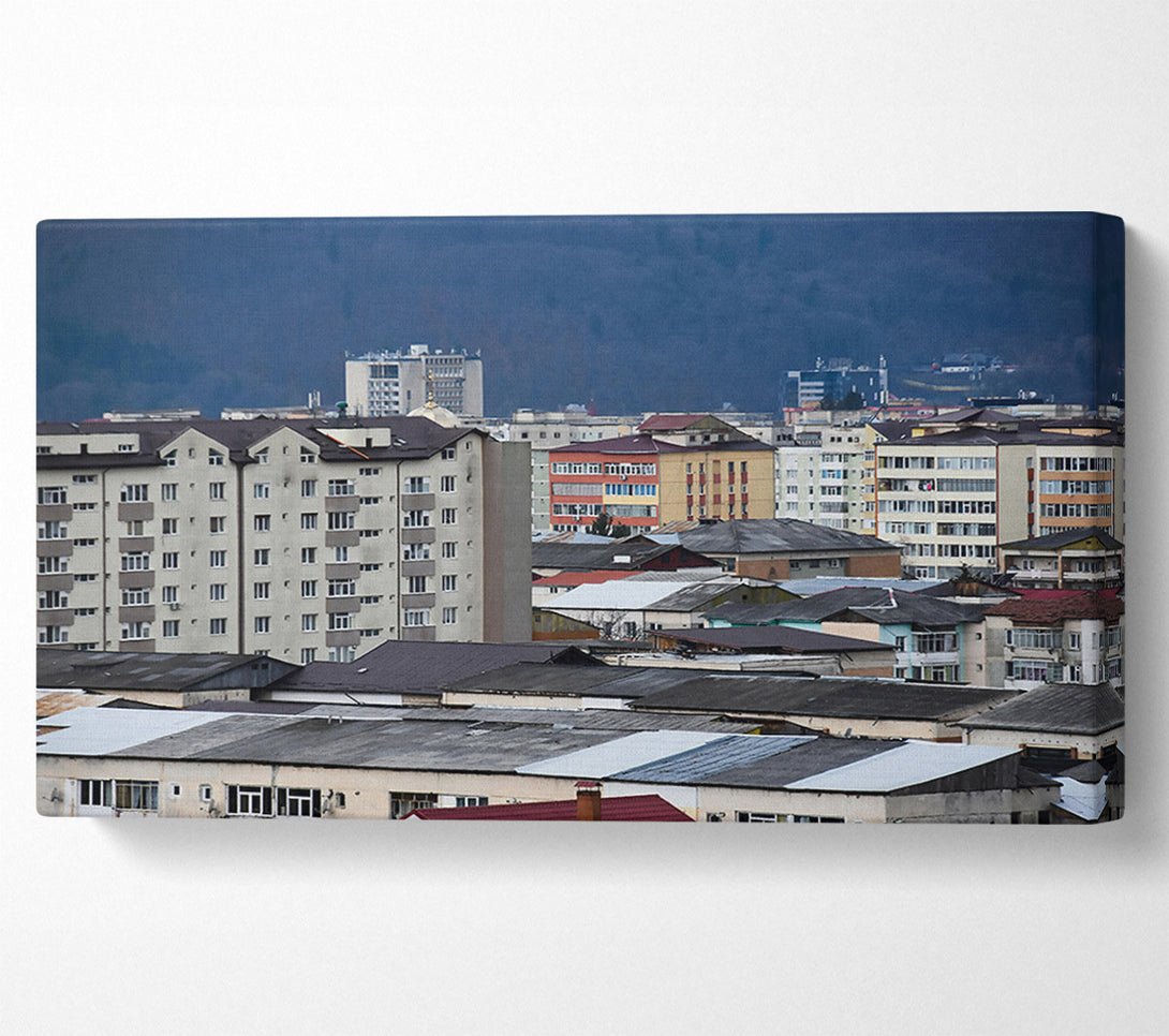  A Canvas Print of Grey Cityscape Skyline Canvas Print