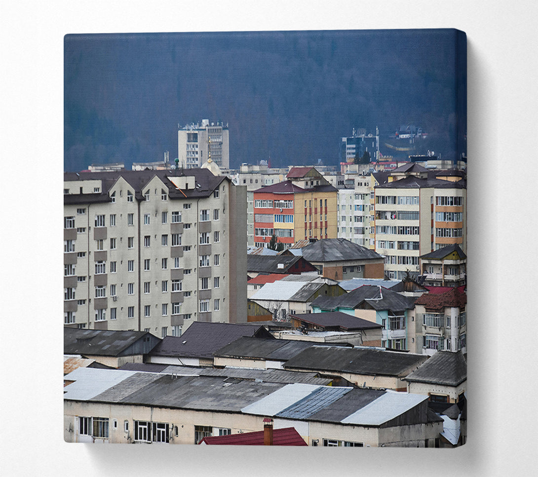  A Canvas Print of Grey Cityscape Skyline Canvas Print