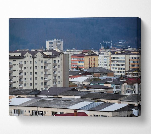 A Canvas Print of Grey Cityscape Skyline Canvas Print