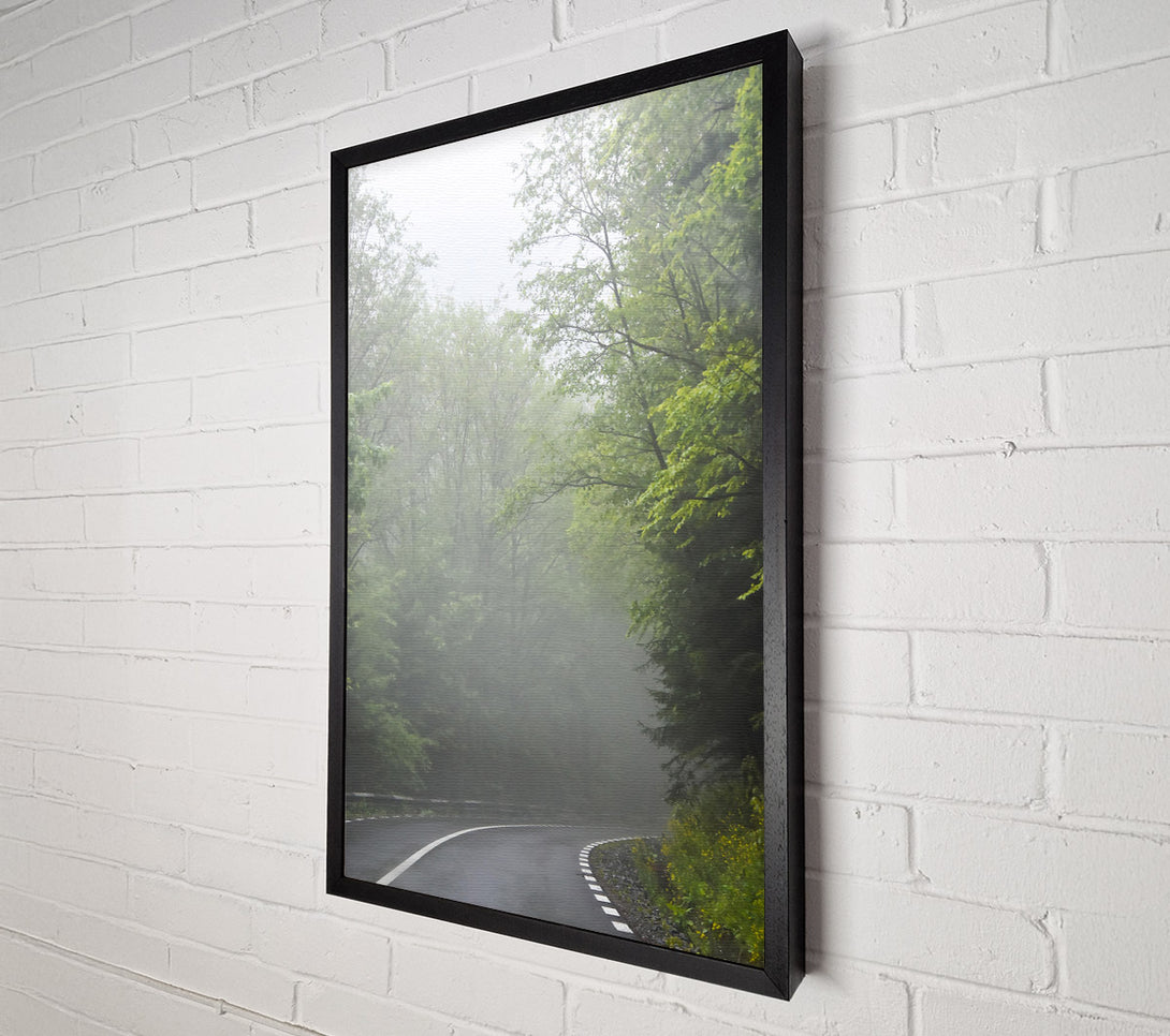  A Canvas Print of Green Foggy Road Canvas Art