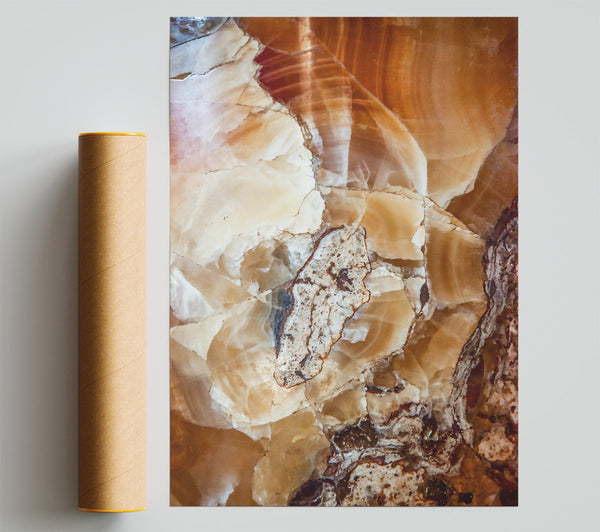 Amber Veined Texture Poster