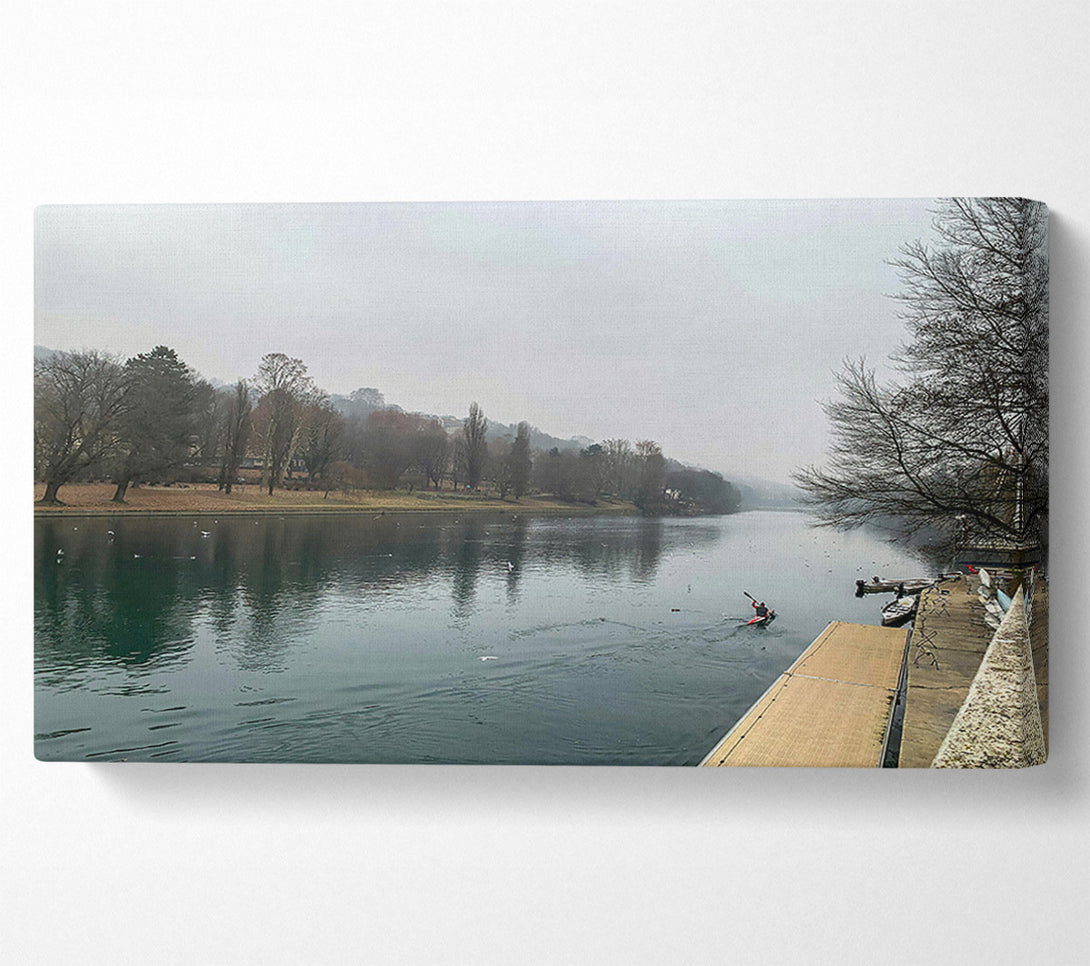  A Canvas Print of Teal River Fog Canvas Art