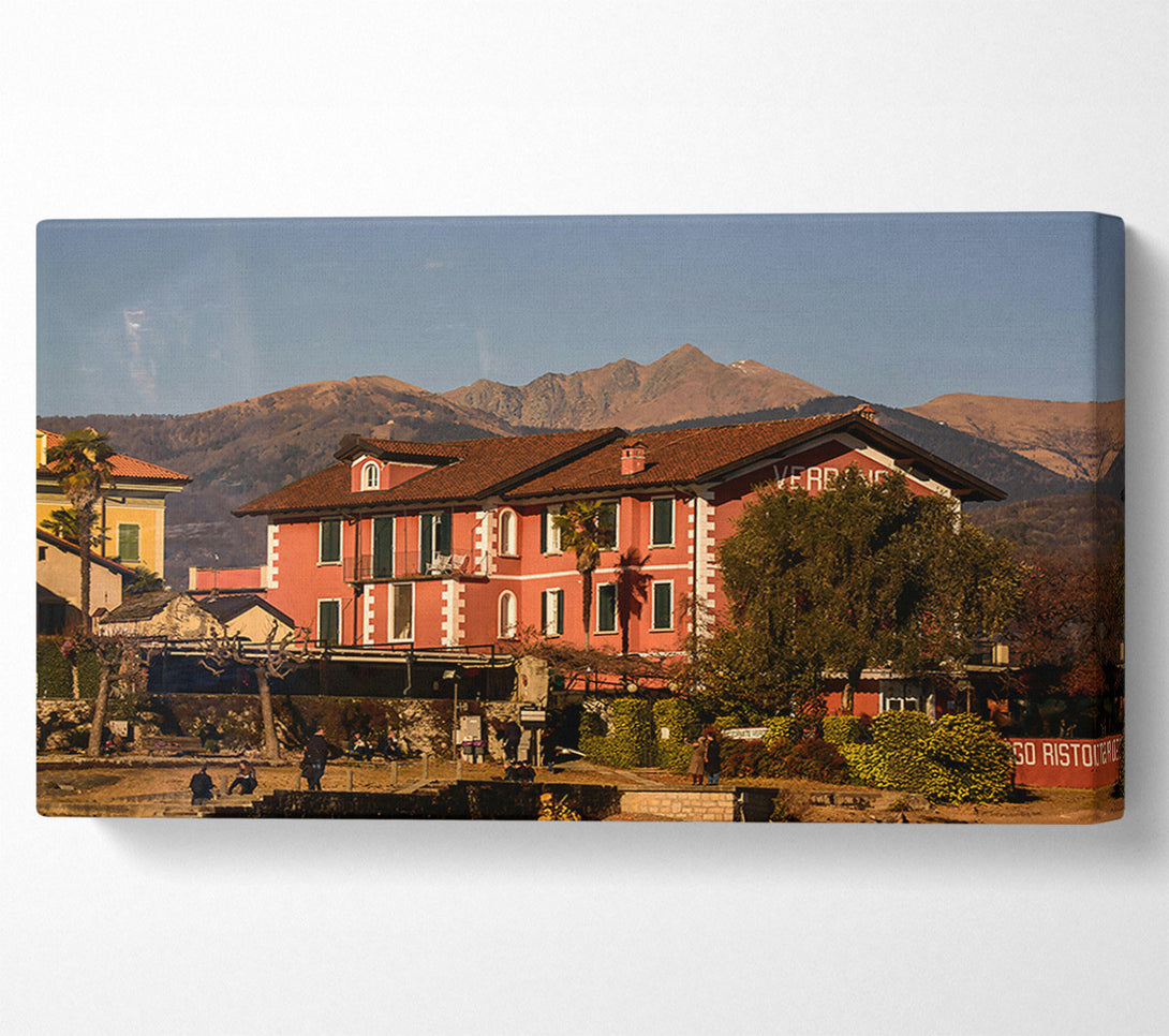  A Canvas Print of The Pink Italian Villa Canvas Art