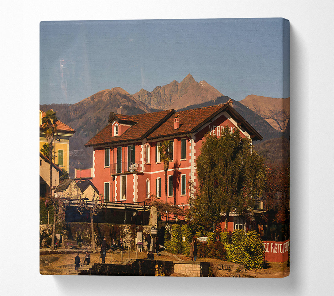  A Canvas Print of The Pink Italian Villa Canvas Art