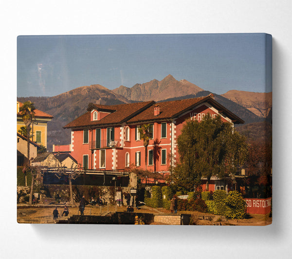  A Canvas Print of The Pink Italian Villa Canvas Art