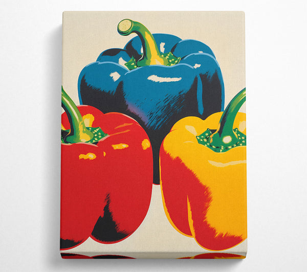  A Canvas Print of Peppers Vintage Canvas Wall Art