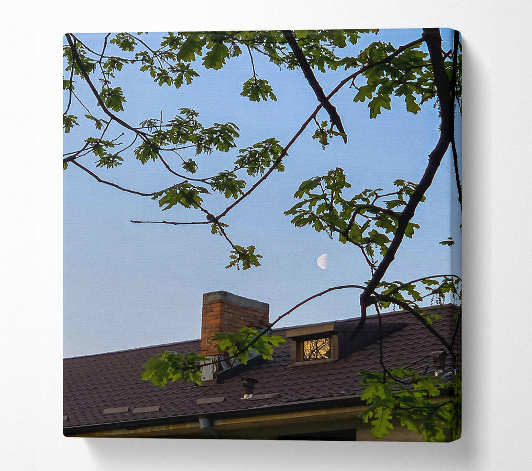  A Canvas Print of Green Moon Roof Canvas Wall Art
