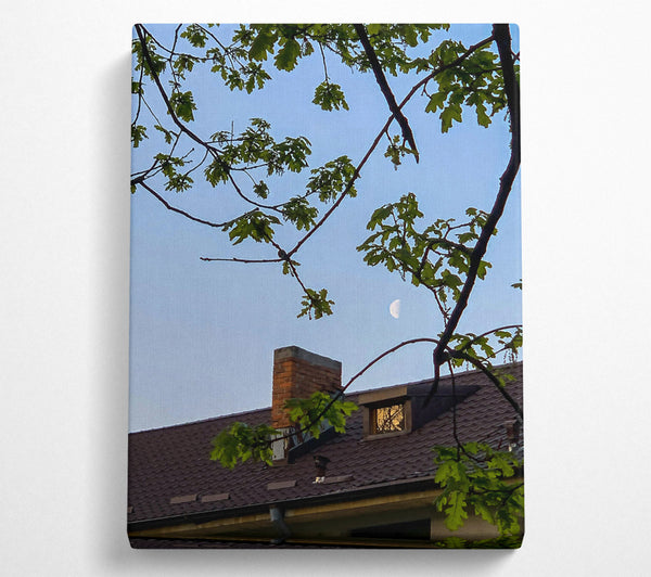  A Canvas Print of Green Moon Roof Canvas Wall Art