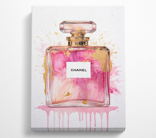  A Canvas Print of Perfume Bottle Gold Splash Canvas Art
