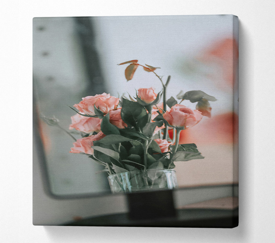  A Canvas Print of Blush Rose Reflection Canvas Art