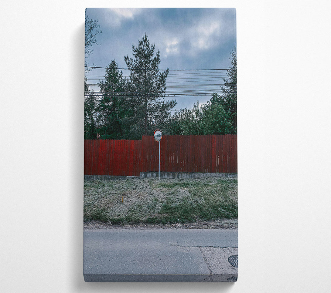  A Canvas Print of Red Fence Reflection Canvas Wall Art