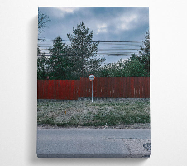  A Canvas Print of Red Fence Reflection Canvas Wall Art