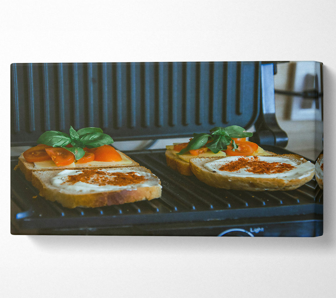  A Canvas Print of Red And White Grilled Cheese Canvas Print