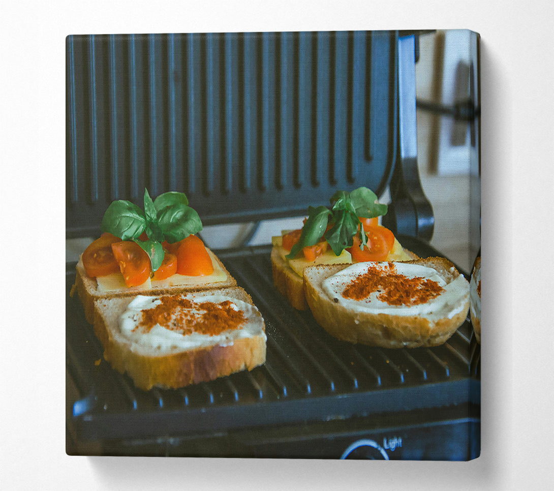  A Canvas Print of Red And White Grilled Cheese Canvas Print