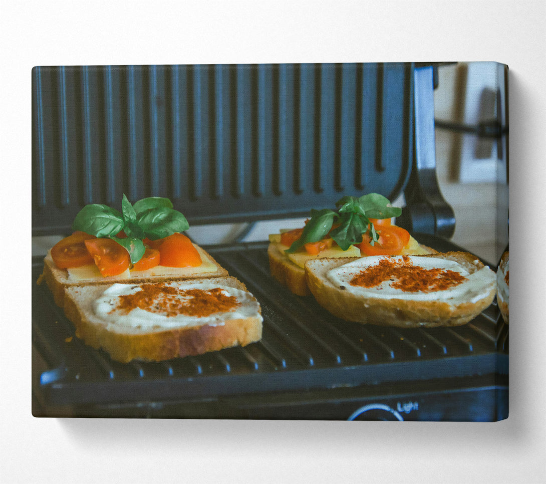  A Canvas Print of Red And White Grilled Cheese Canvas Print
