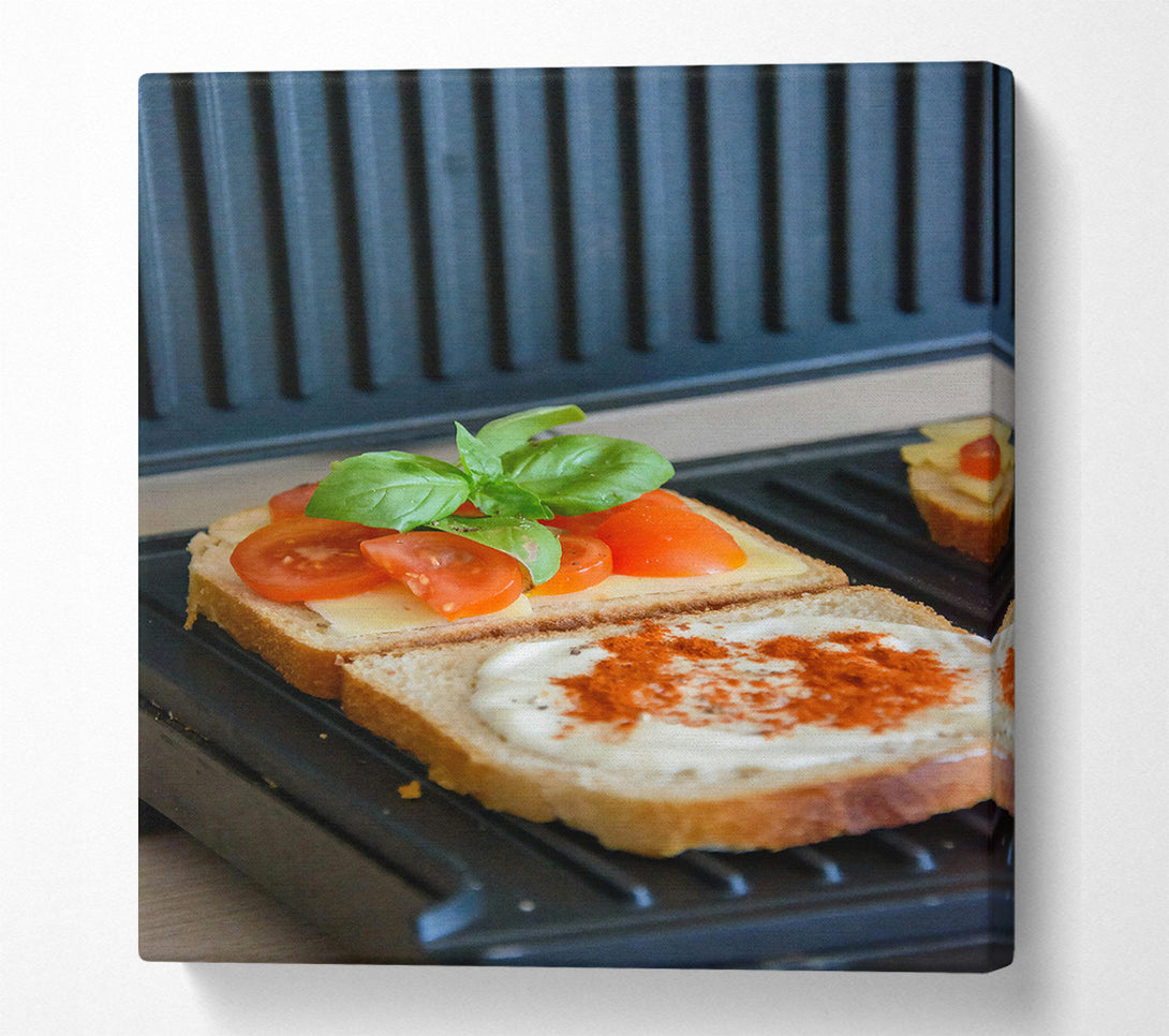  A Canvas Print of Red & White Grilled Cheese Canvas Wall Art