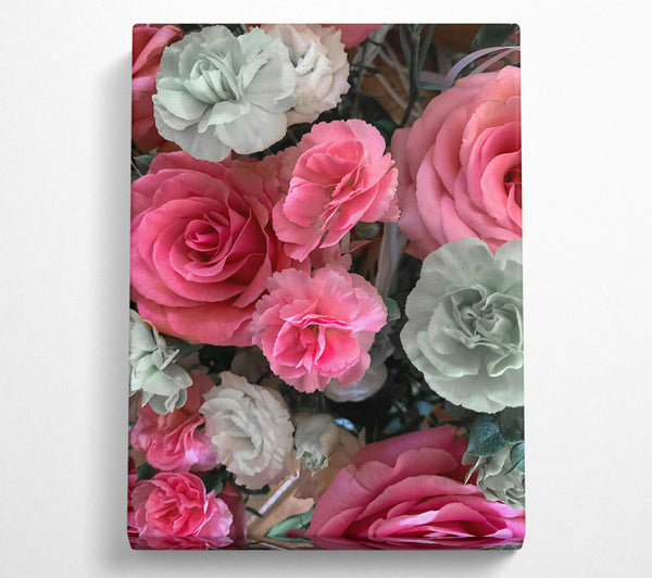  A Canvas Print of Pink And Green Blooms Canvas Print
