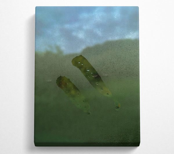  A Canvas Print of Green Window Wisps Canvas Art