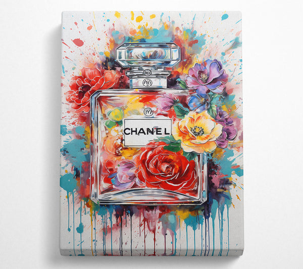  A Canvas Print of Perfume Vibrant Flowers Canvas Wall Art