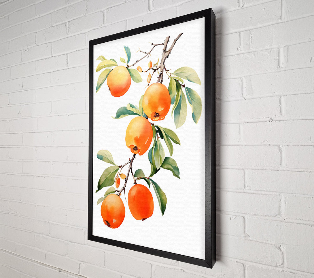  A Canvas Print of Persimmon Tree Watercolour Canvas Wall Art