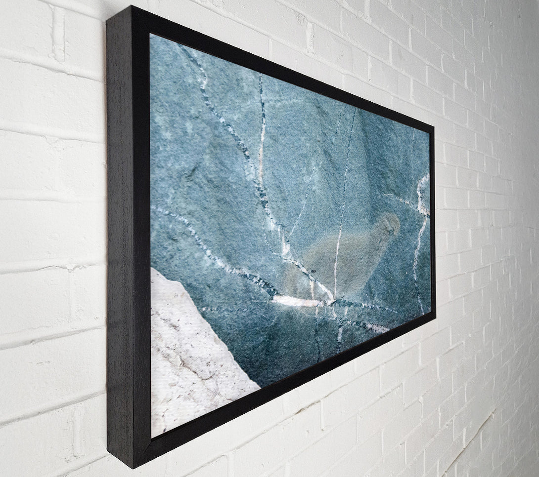  A Canvas Print of Teal Veined Stone Canvas Wall Art