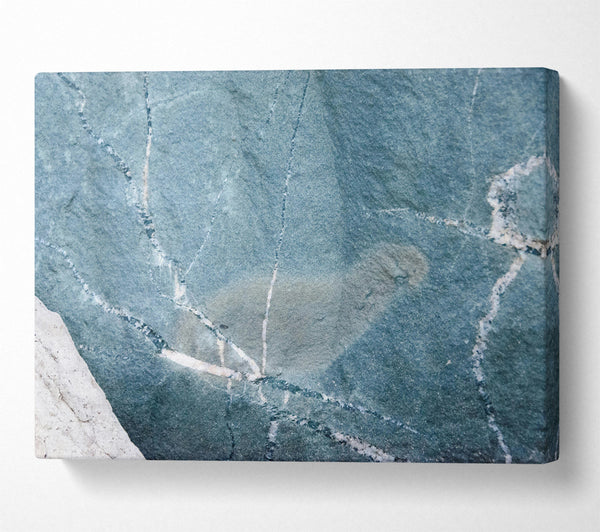  A Canvas Print of Teal Veined Stone Canvas Wall Art