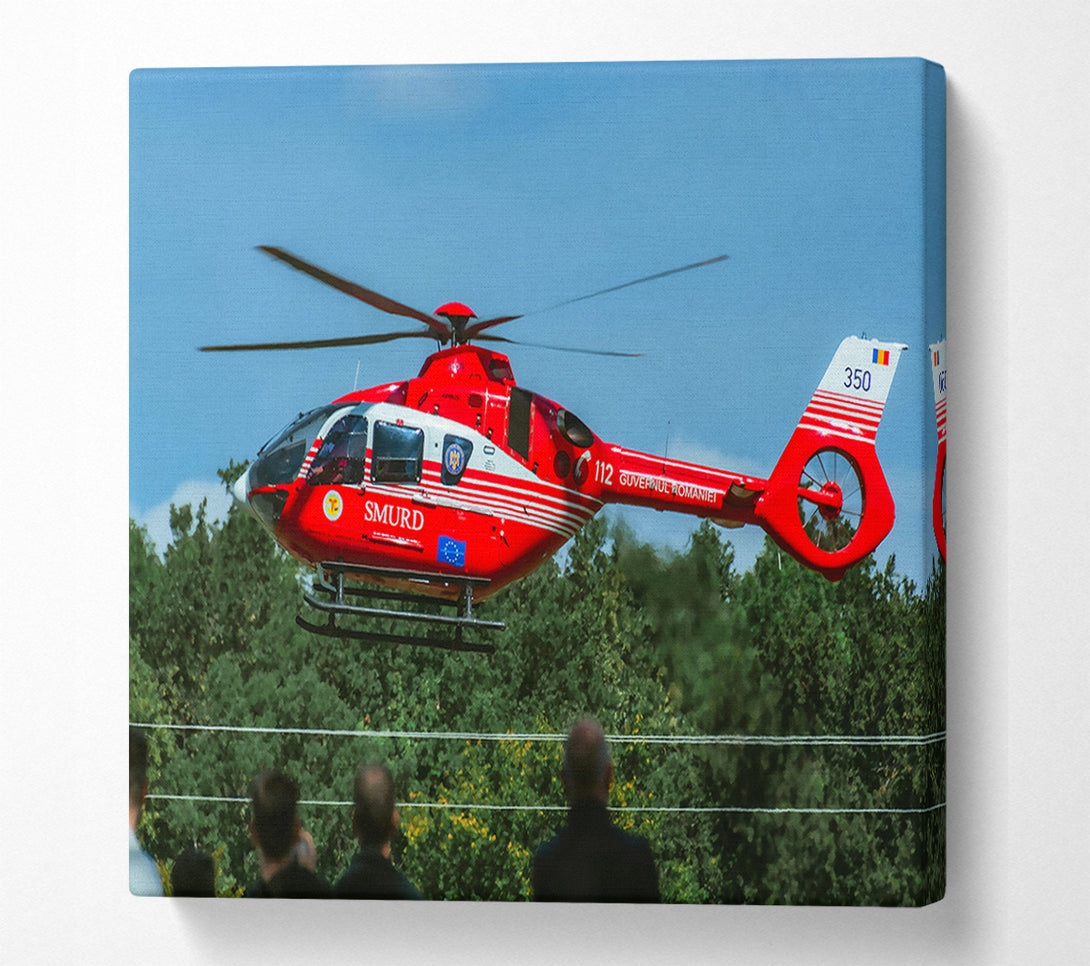  A Canvas Print of Red Rescue Rise Canvas Print
