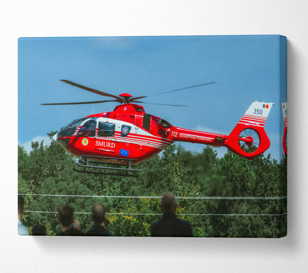  A Canvas Print of Red Rescue Rise Canvas Print
