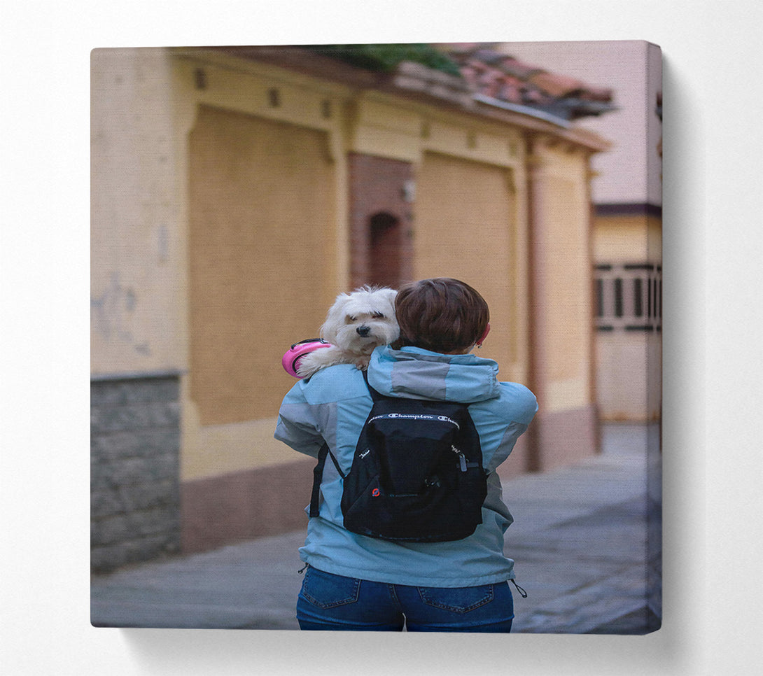  A Canvas Print of Blue Backpack Buddy Canvas Print