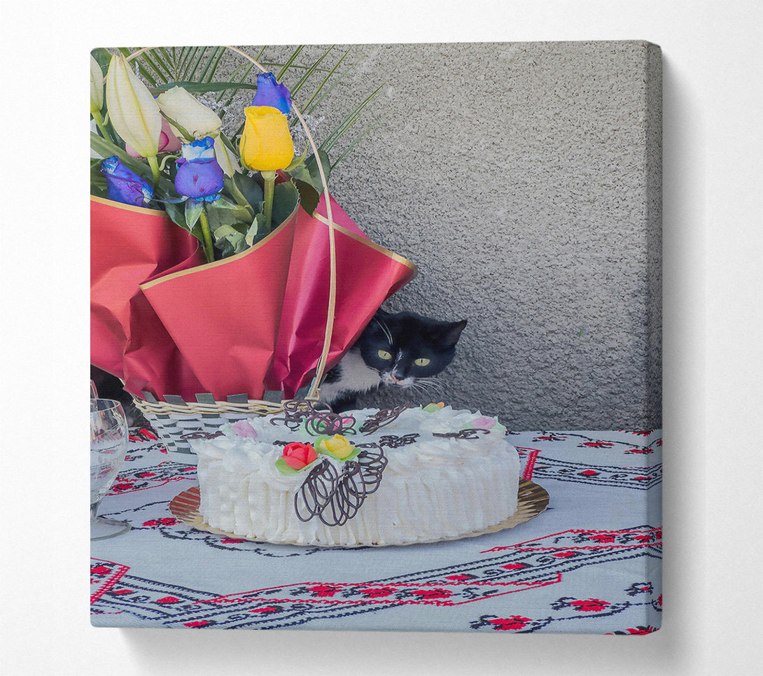  A Canvas Print of White Cake Surprise Canvas Print