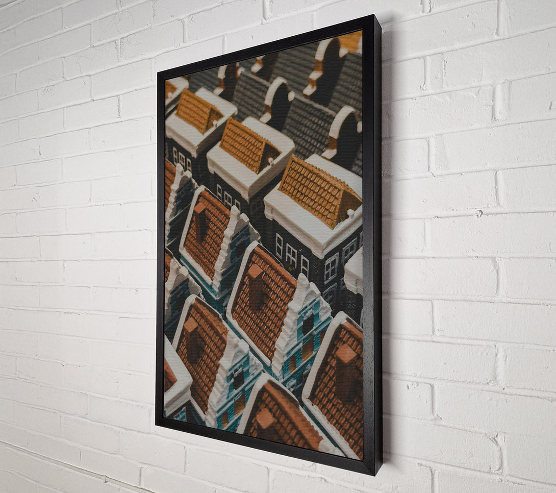  A Canvas Print of Brown Rooftops Village Canvas Print