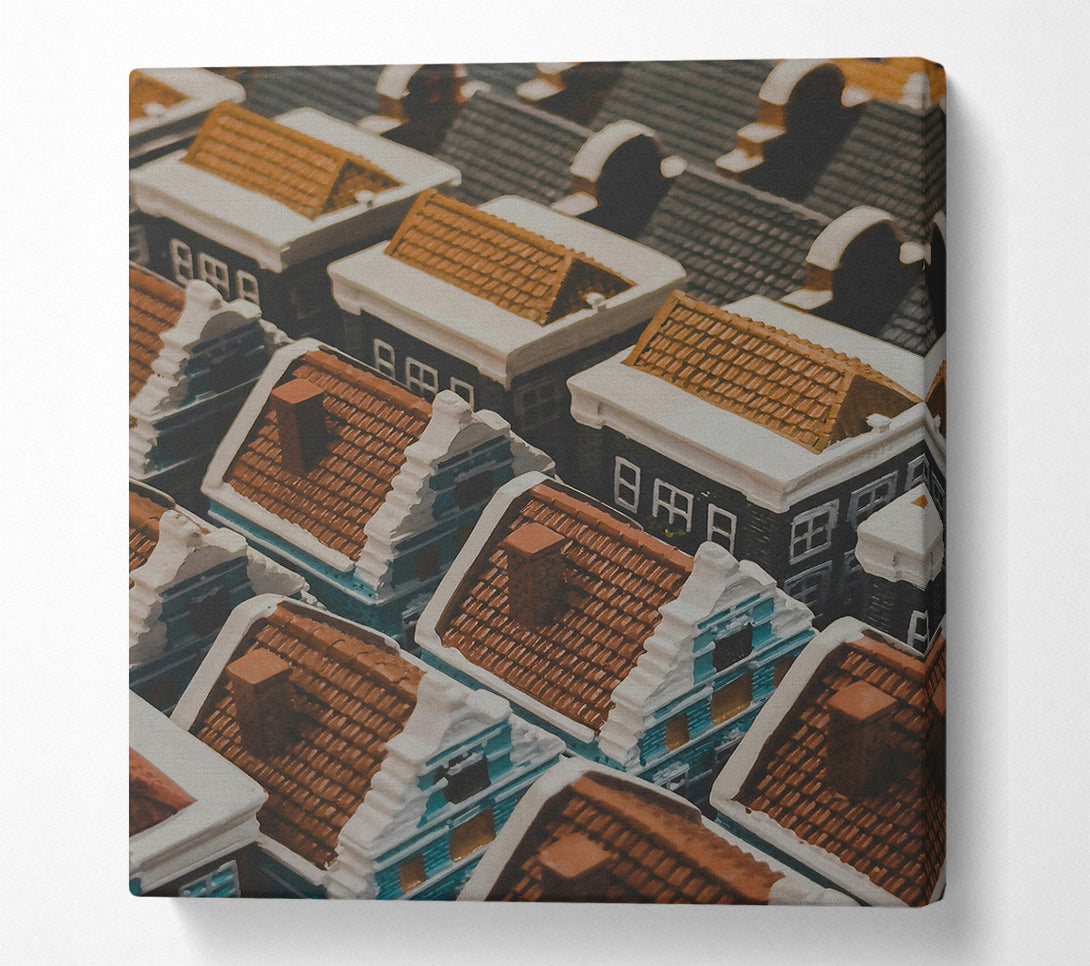 A Canvas Print of Brown Rooftops Village Canvas Print