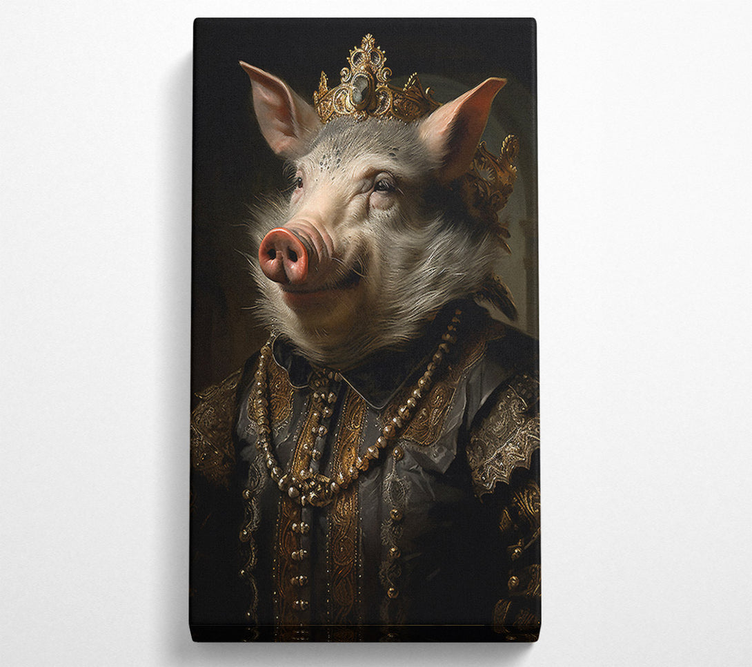  A Canvas Print of Pig King Renaissance Canvas Wall Art