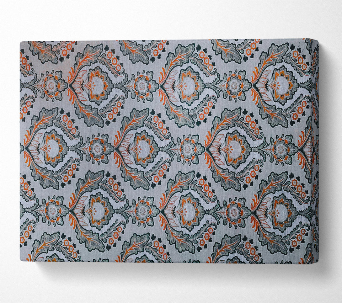  A Canvas Print of Orange Floral Pattern Canvas Art