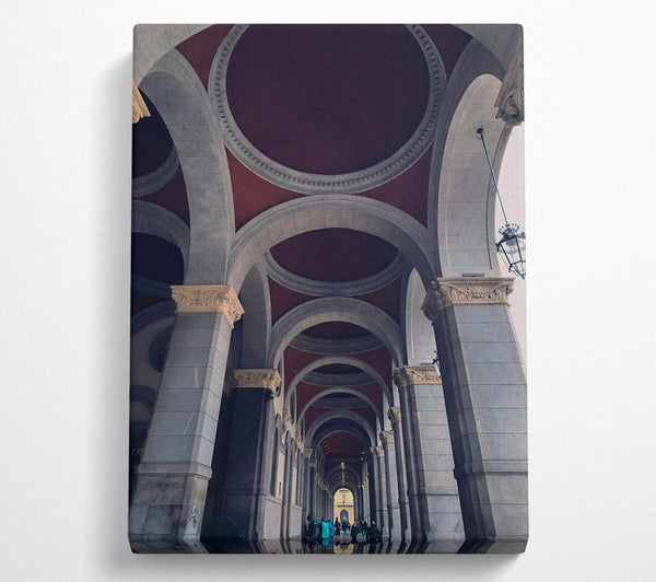  A Canvas Print of Crimson Arched Passageway Canvas Wall Art