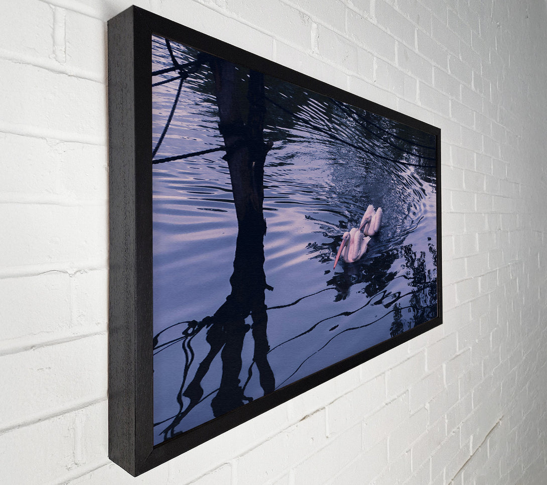  A Canvas Print of Indigo Water Pelicans Canvas Art