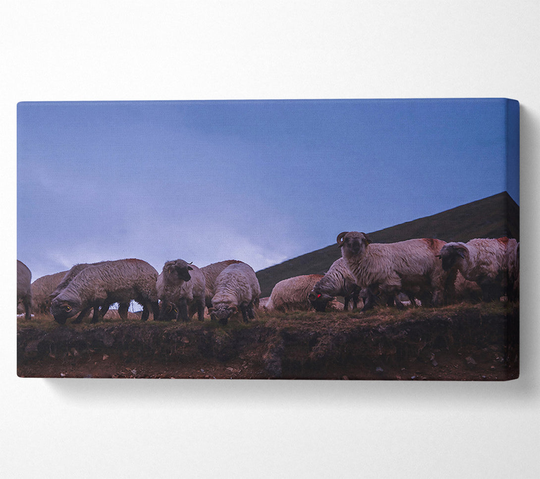  A Canvas Print of Blue Dusk Flock Canvas Wall Art