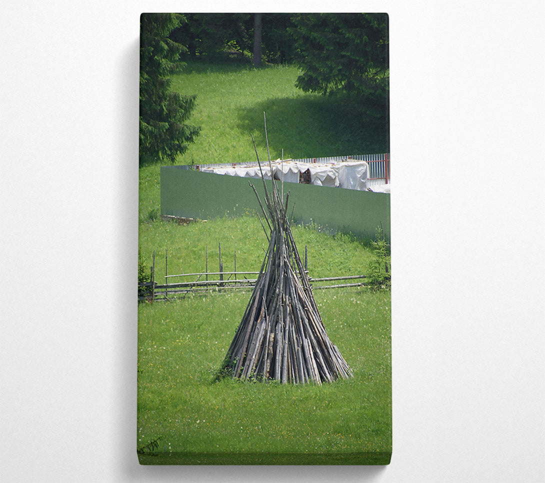  A Canvas Print of Green Woodland Structure Canvas Art