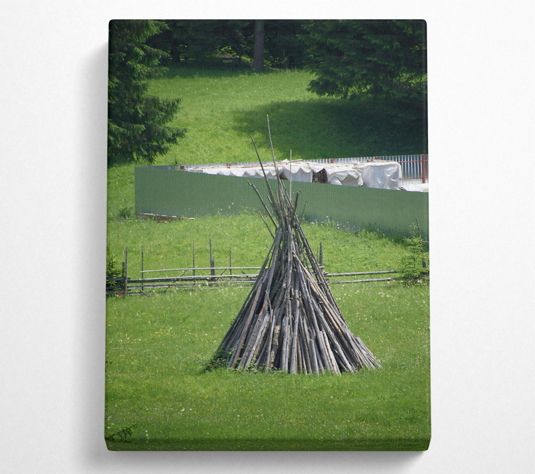  A Canvas Print of Green Woodland Structure Canvas Art