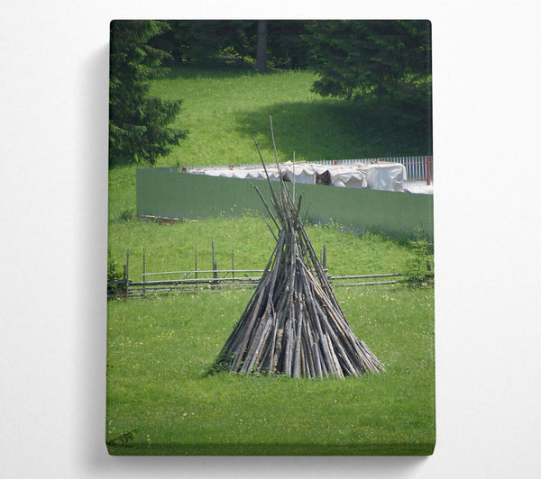  A Canvas Print of Green Woodland Structure Canvas Art