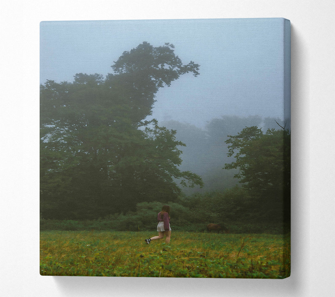  A Canvas Print of Green Foggy Walk Canvas Print