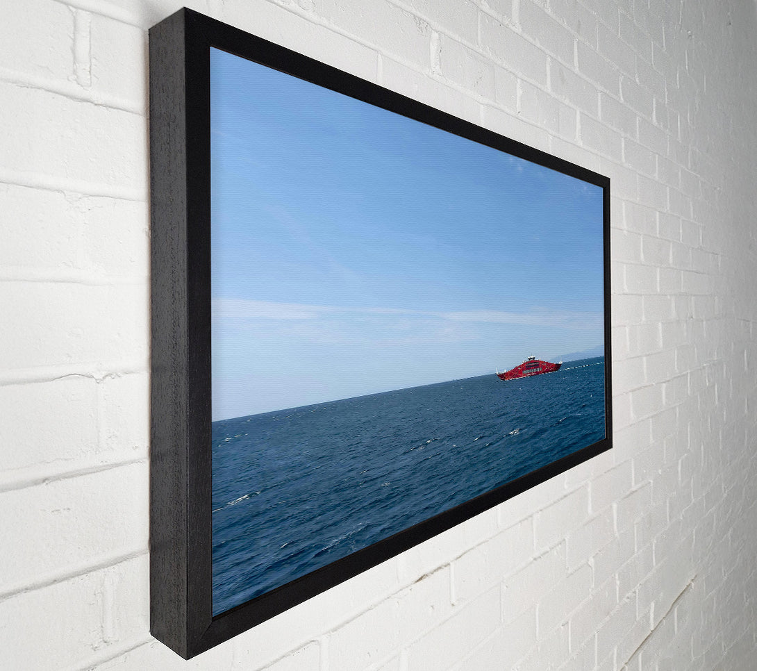  A Canvas Print of Crimson Ship At Sea Canvas Wall Art